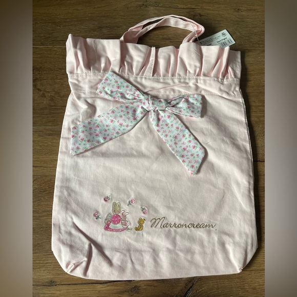 One Left! MARRONCREAM-VERY RARE (NWT) Zipped Pink Canvas Tote Bag with a Ribbon. - Picture 14 of 16